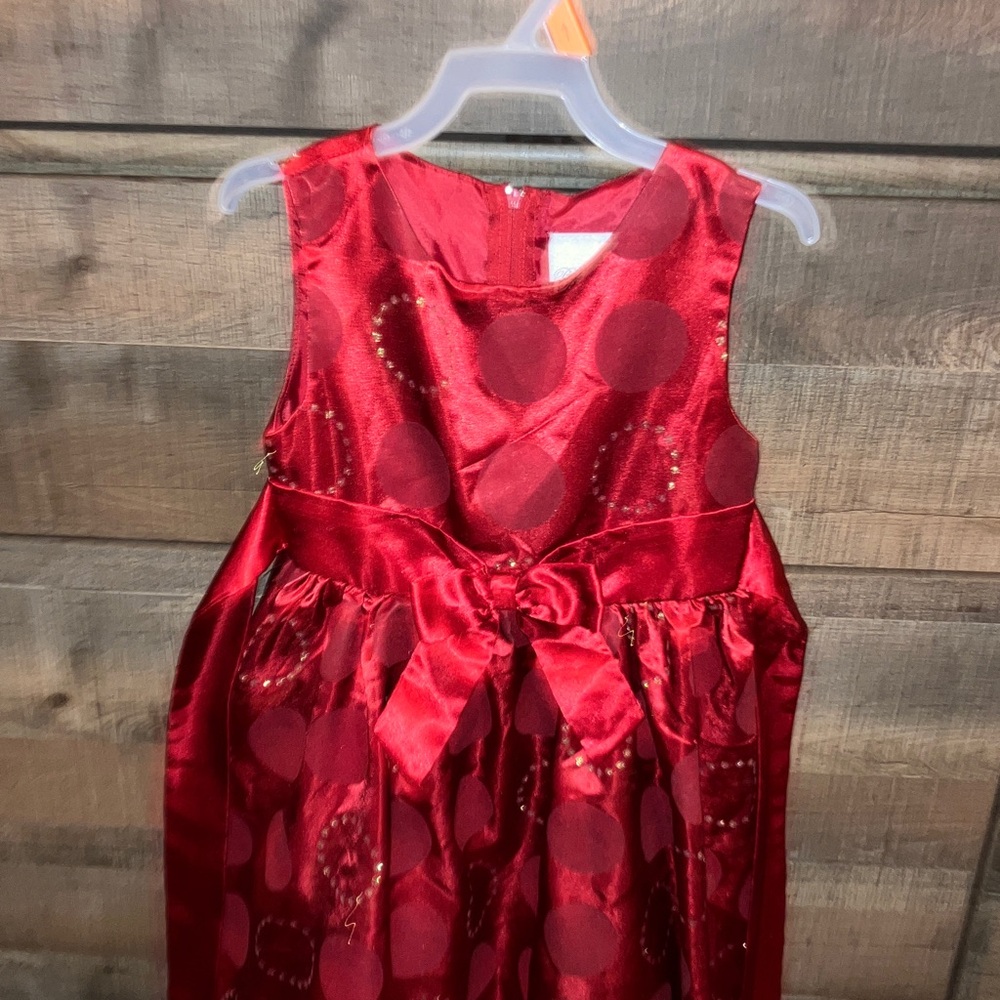 Rare Editions Red Satin Kids Dress